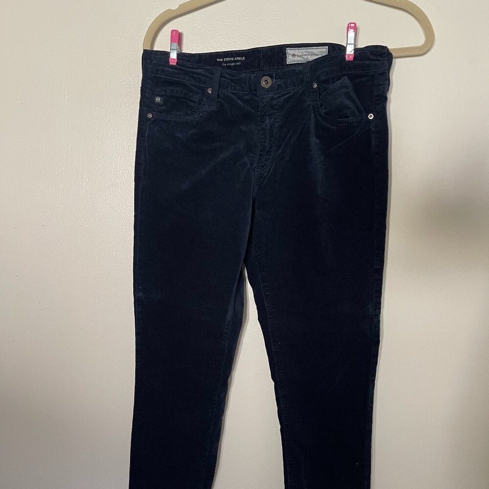 Ag Adriano Goldschmied The Stevie Ankle Navy Velvet 28 Regular